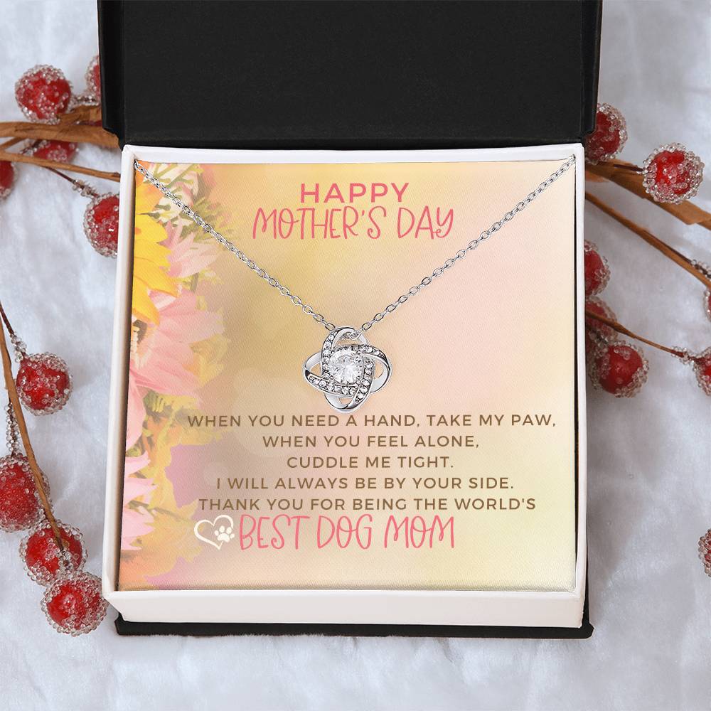 Best Dog Mom Ever Love Knot Necklace Mothers Day Dog Mom Jewelry Dog Mom Gifts Pet Lover Gift Love Knot Necklace