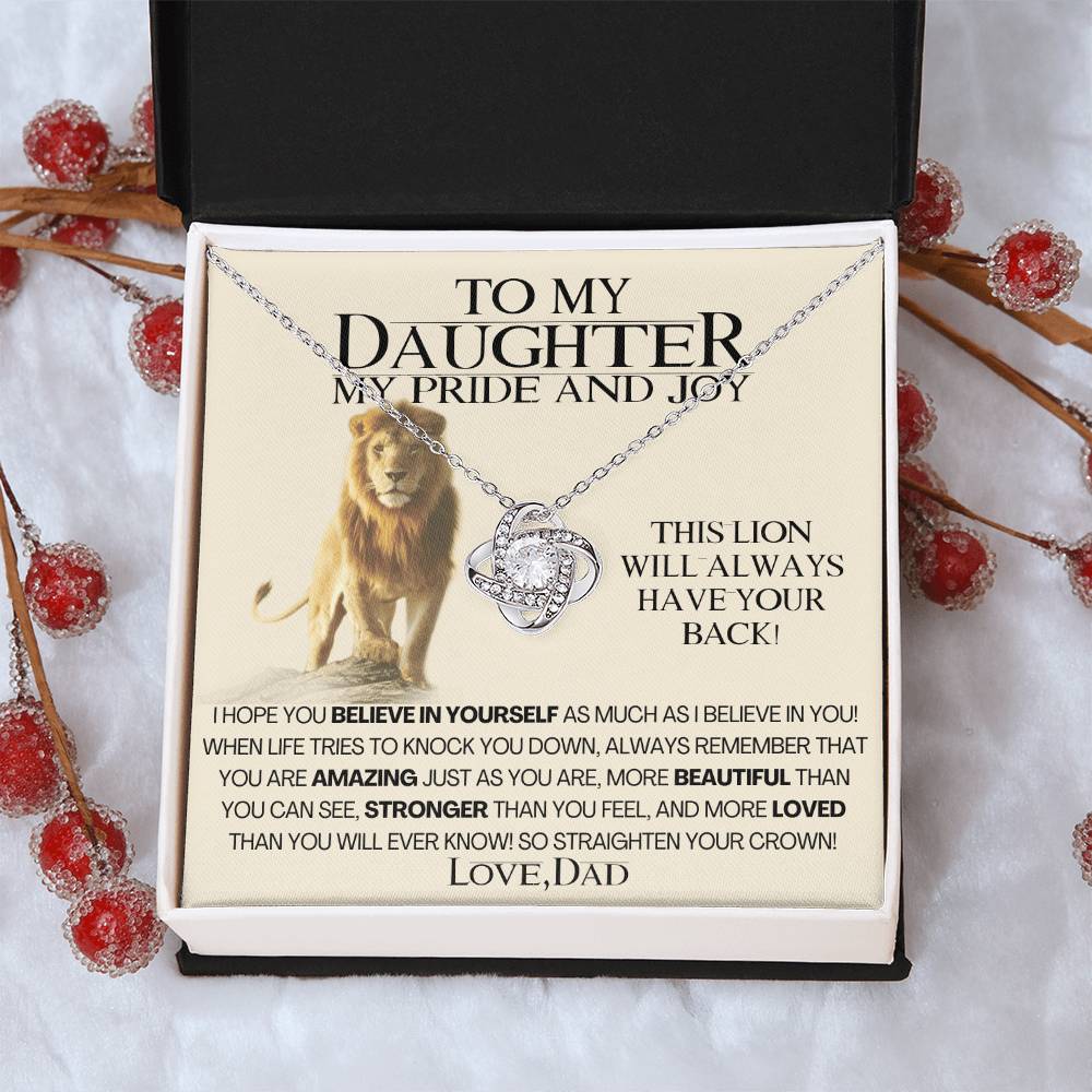 To My Daughter My Pride And Joy! Gift Necklace Fr Love Knot Necklace