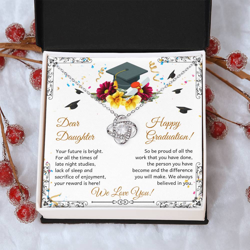Dear Daughter - Happy Grad Love Knot Necklace