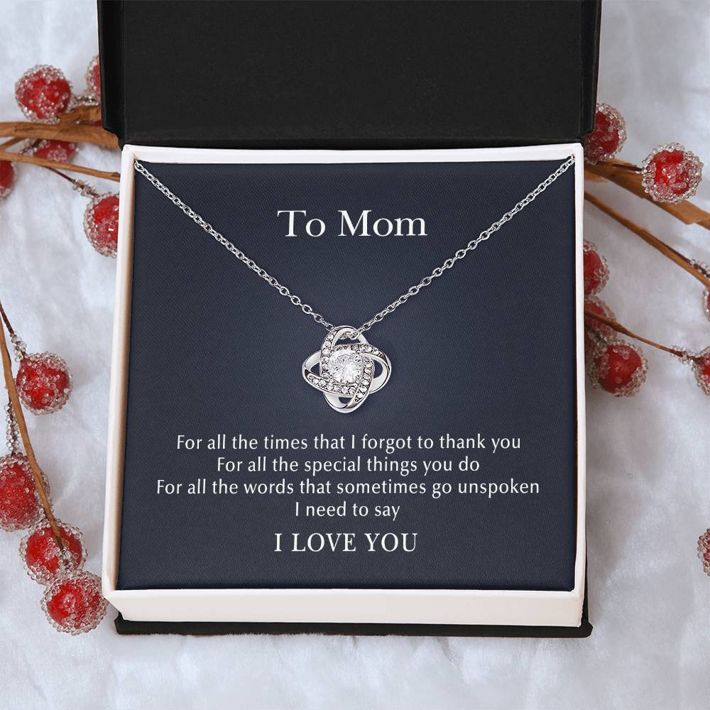 To Mom Love Knot Necklace