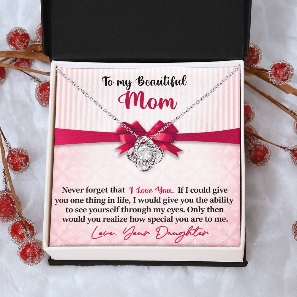 Mom - I Love You Love Knot Necklace
