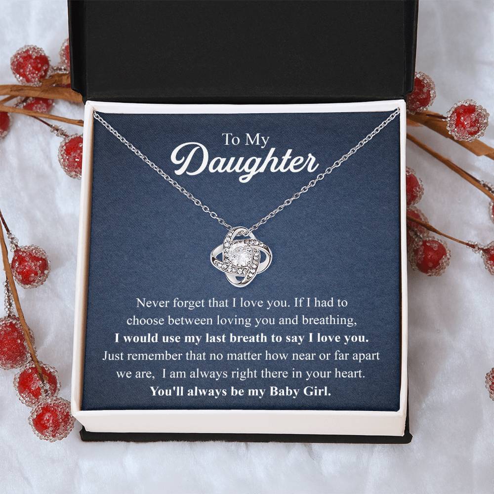 To My Daughter Necklace Gift From Mom Mothers Day Gift For Daughter From Mother Sentimental Jewelry Gifts For Daughter From Mom 2 Love Knot Necklace