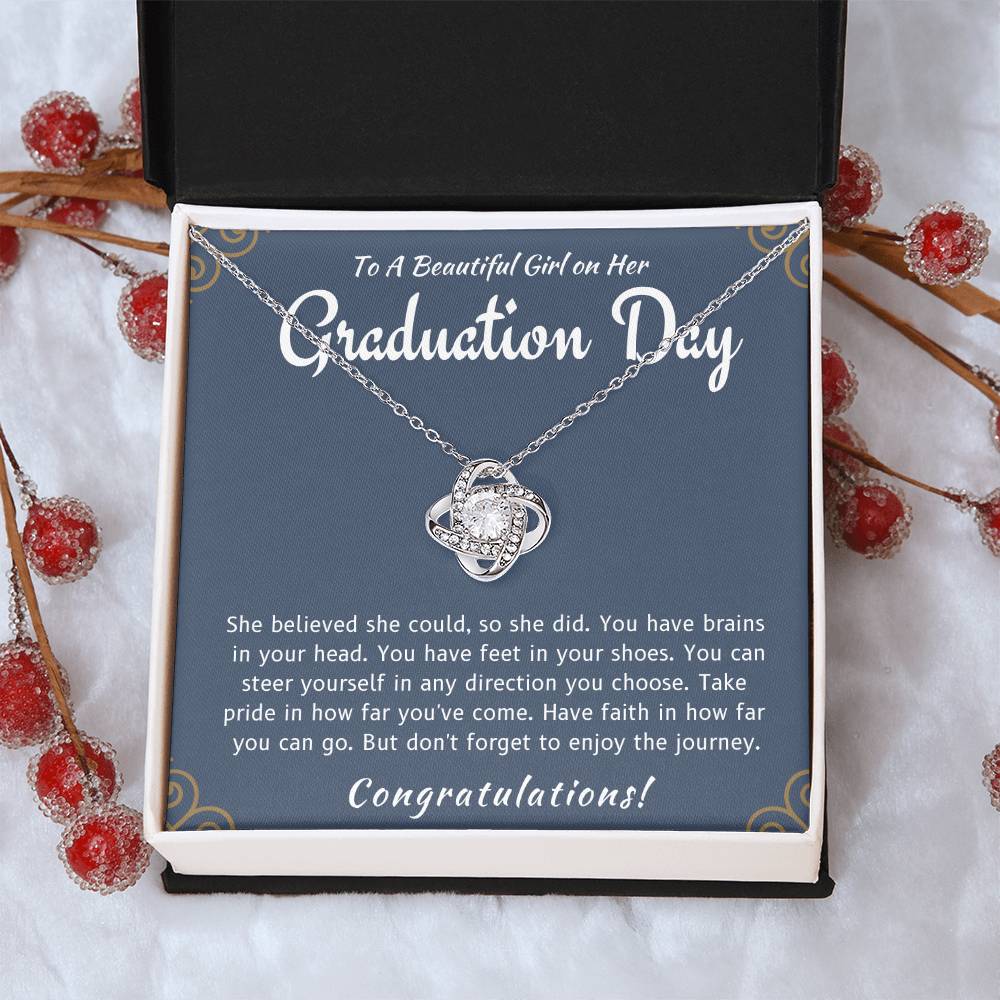 Graduation Day - She Believed She Could Love Knot Necklace