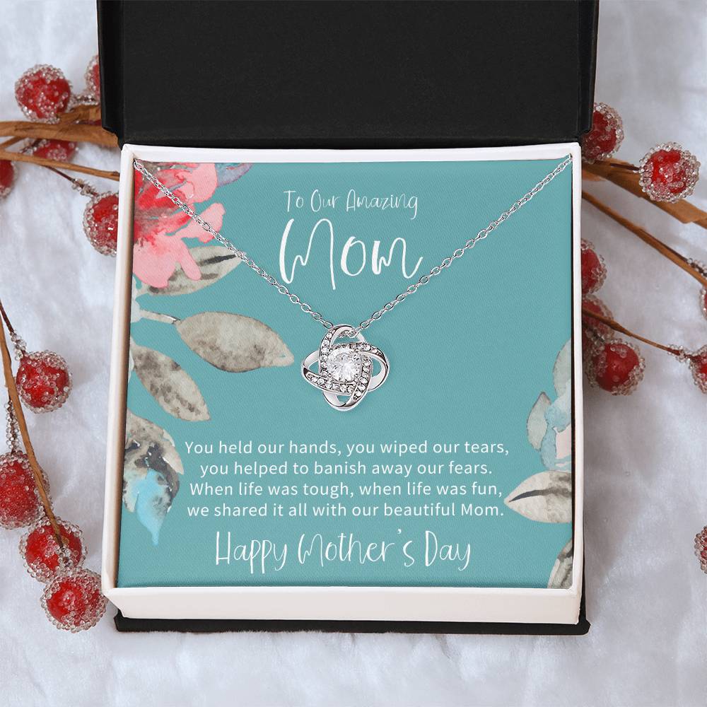 To Our Amazing Mom Mothers Day Gift From Children Gift For Mom On Mothers Day Sentimental Gift For Mom Mom Gift From Sondaughter Love Knot Necklace