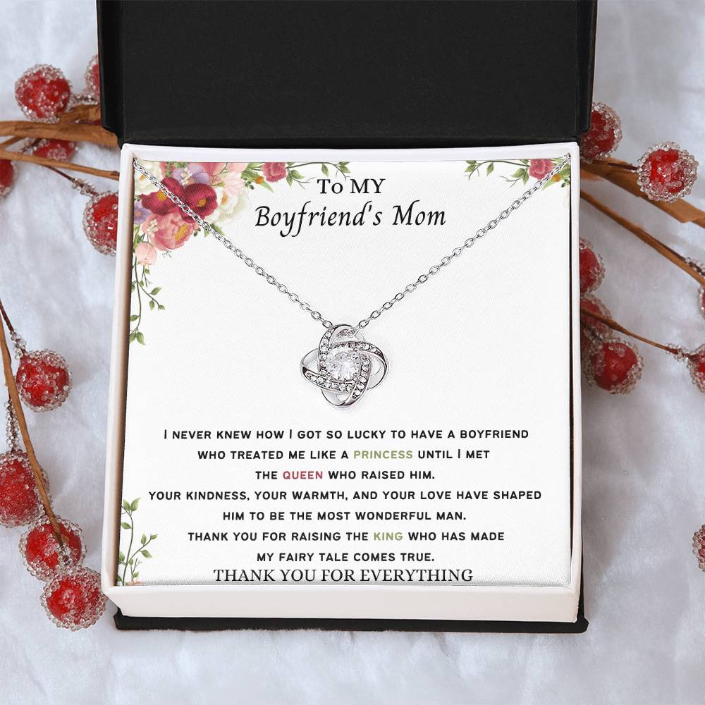 To My Boyfriend's Mom Necklace Love Knot Necklace