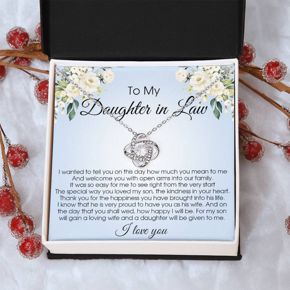 Daughter-In-Law Gift Necklace Wedding Gift Jewelry From Mother-In Law Gift For Bride Love Knot Necklace