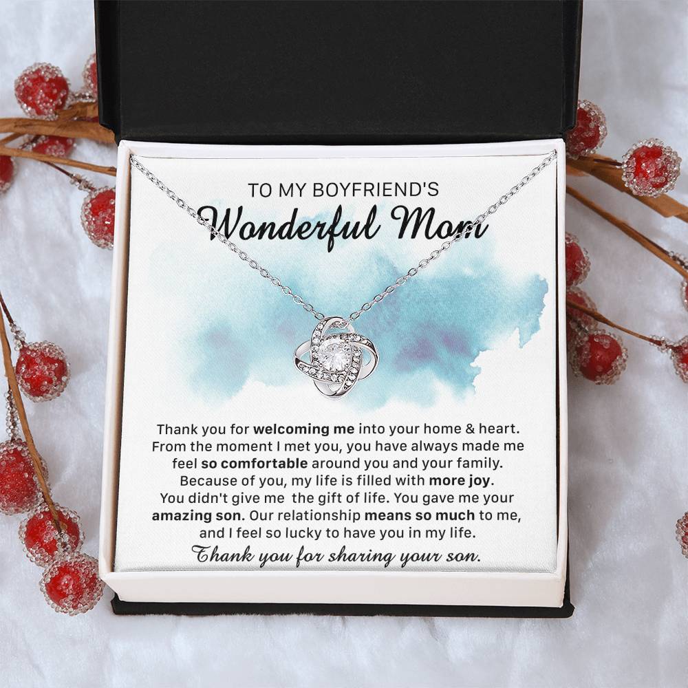 Gift For Boyfriend's Mom Comfortable More Joy Love Knot Necklace Love Knot Necklace