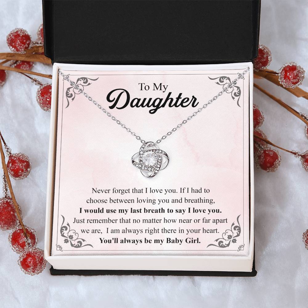 To My Daughter Necklace Gift From Mom Mothers Day Gift For Daughter From Mother Sentimental Jewelry Gifts For Daughter From Mom 3 Love Knot Necklace