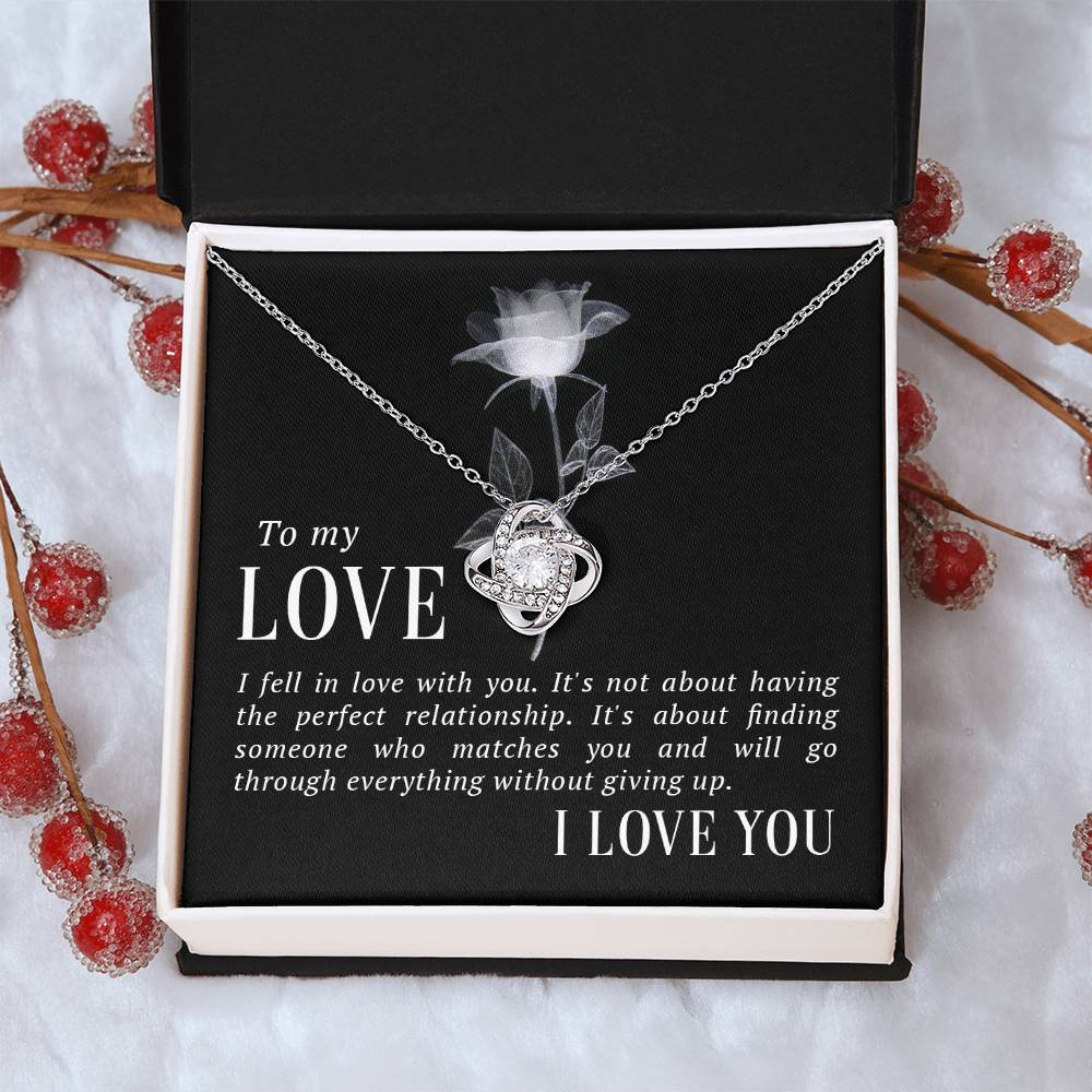 To My Love Necklace Gift To Wife Gift To Girlfriend Gift To Lover Anniversary Gift To Wife Birthday Gift To Wife Birthday Gift T Love Knot Necklace