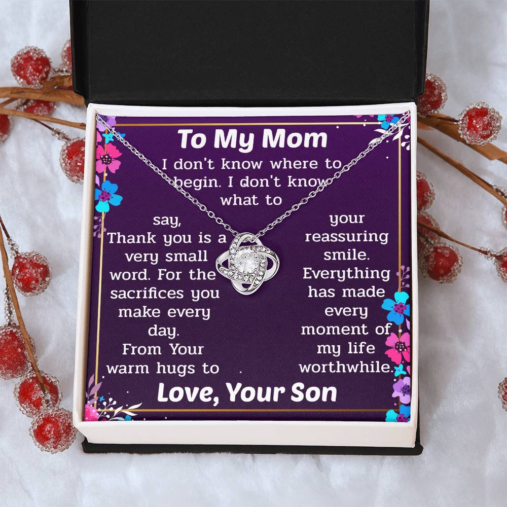 Necklace Gift For Mom From Son Love Knot Necklace