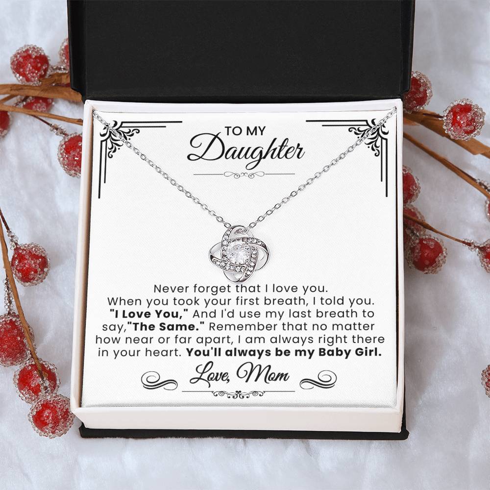 To My Daughter - Never Forget That Love Knot Necklace