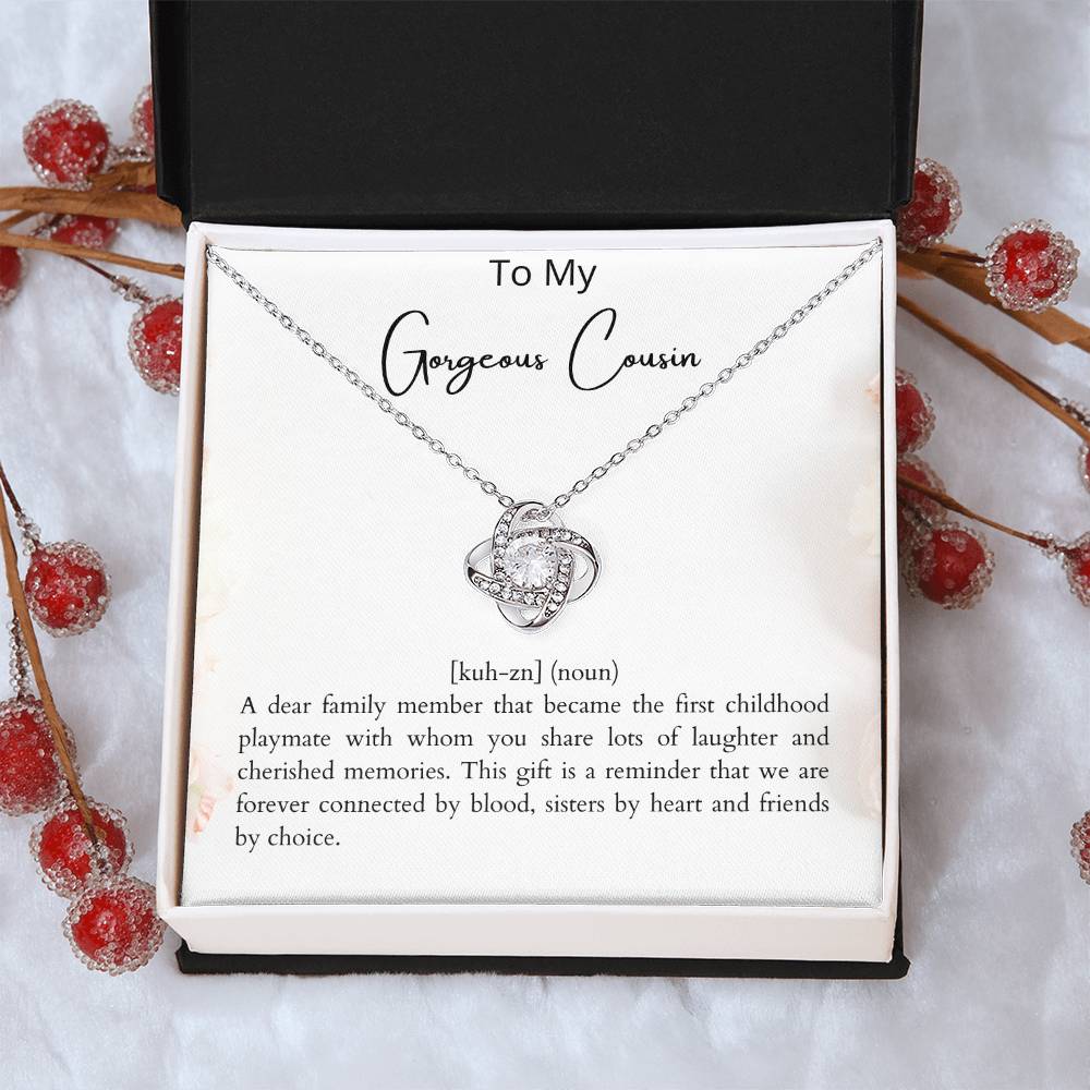 Cousin Gift Idea. Gift For My Cousin. For My Best Cousin. Jewelry For C Love Knot Necklace
