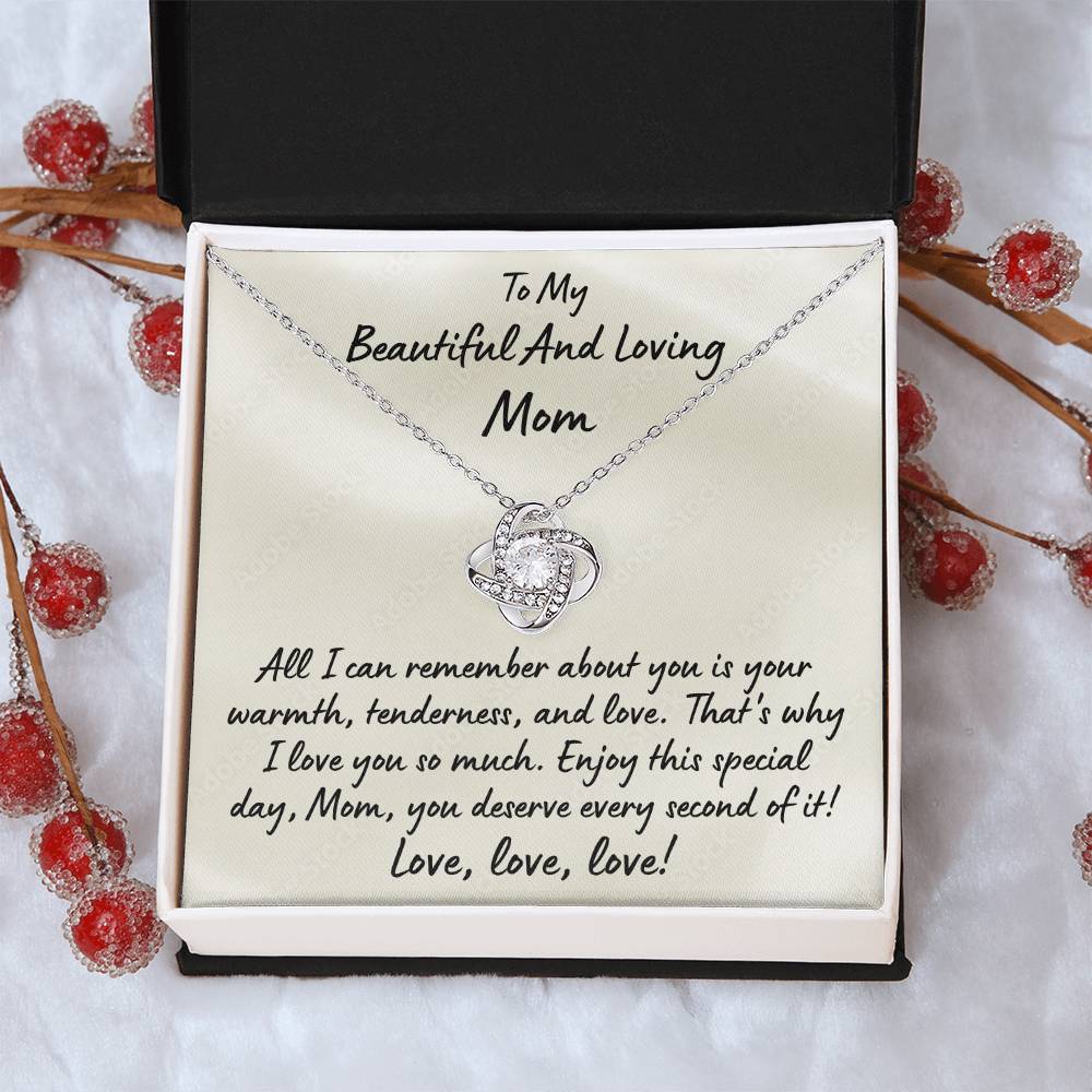 The Beautiful Love Knot Necklace For Mom On Mother's Day Love Knot Necklace