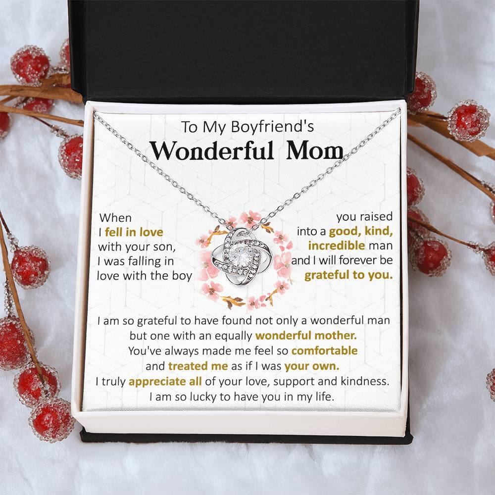 Gift For Boyfriend's Mom Forever Equally Wonderful Mother Love Knot Necklace Love Knot Necklace