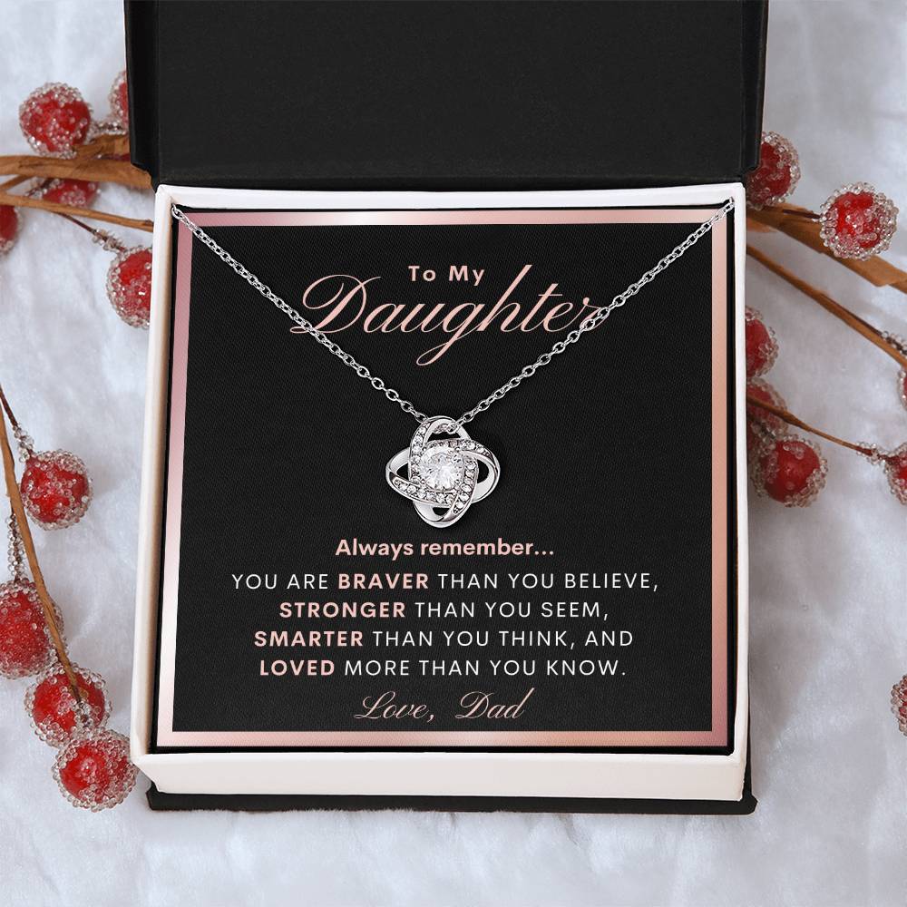 To My Daughter Daughter Gift From Dad Daughter Graduation Gift Daughter Birthday Gift Daughter Necklace Gift From Dad Jewelry Love Knot Necklace