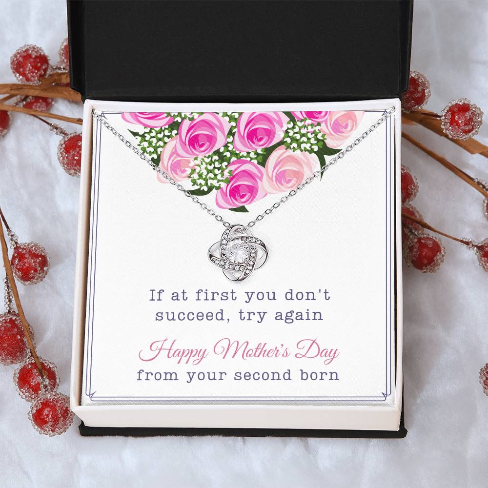 Second Born Mother's Day Gift Love Knot Necklace