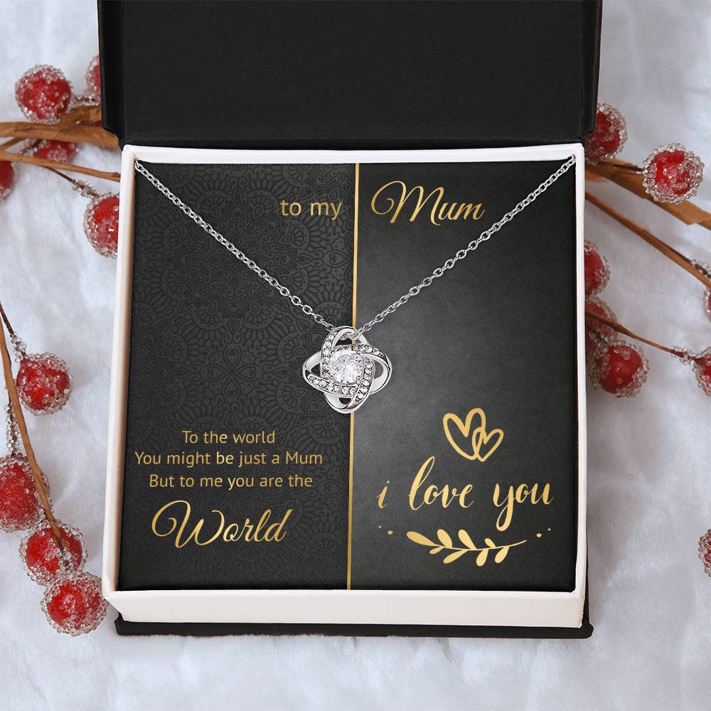 To My Mum - World - Loveknot Necklace Love Knot Necklace