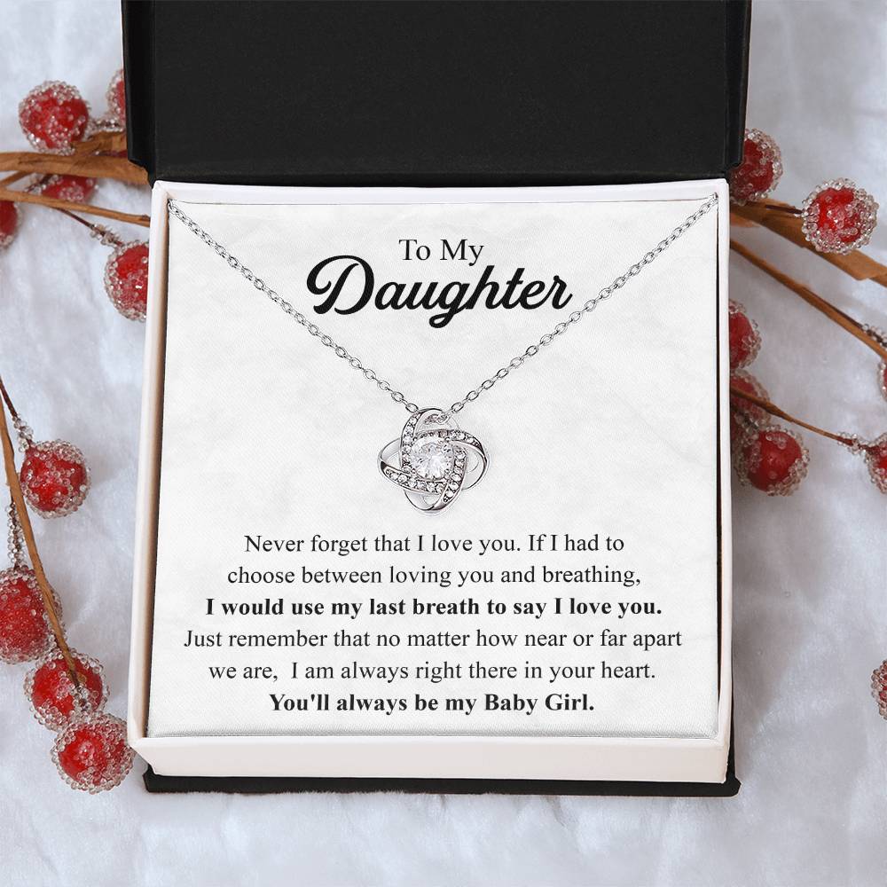 To My Daughter Necklace Gift From Mom Mothers Day Gift For Daughter From Mother Sentimental Jewelry Gifts For Daughter From Mom Love Knot Necklace