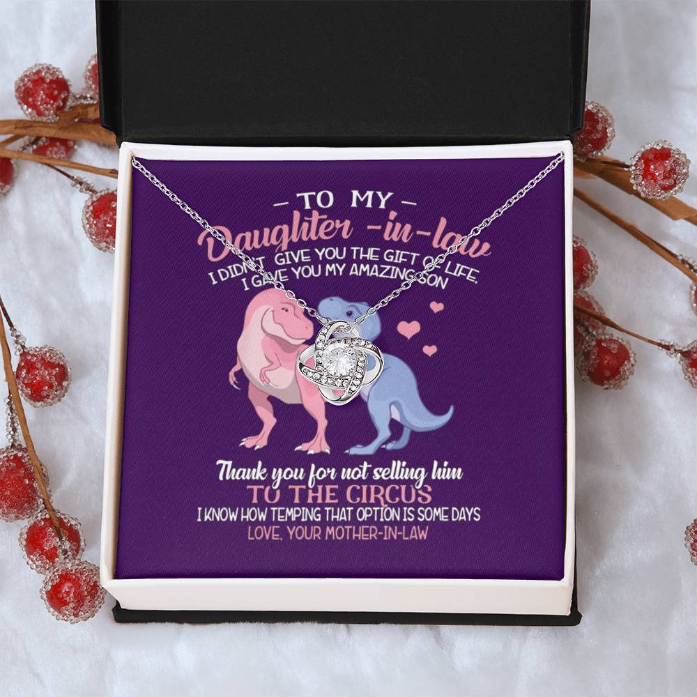 To My Daughter-In-Law Gift For Daughter-In-Law Daughter-In-Law Necklace Love Knot Necklace