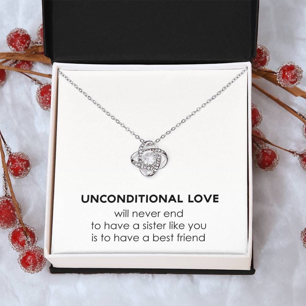 Sterling Silver Unconditional Love Necklace Love Knot Necklace