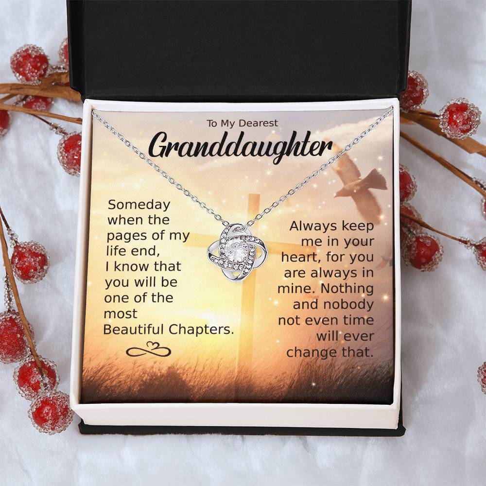 To My Dearest Granddaughter Necklace Gift For Granddaughter Granddaughter Birthday Gift Graduation Gift Love Knot Necklace