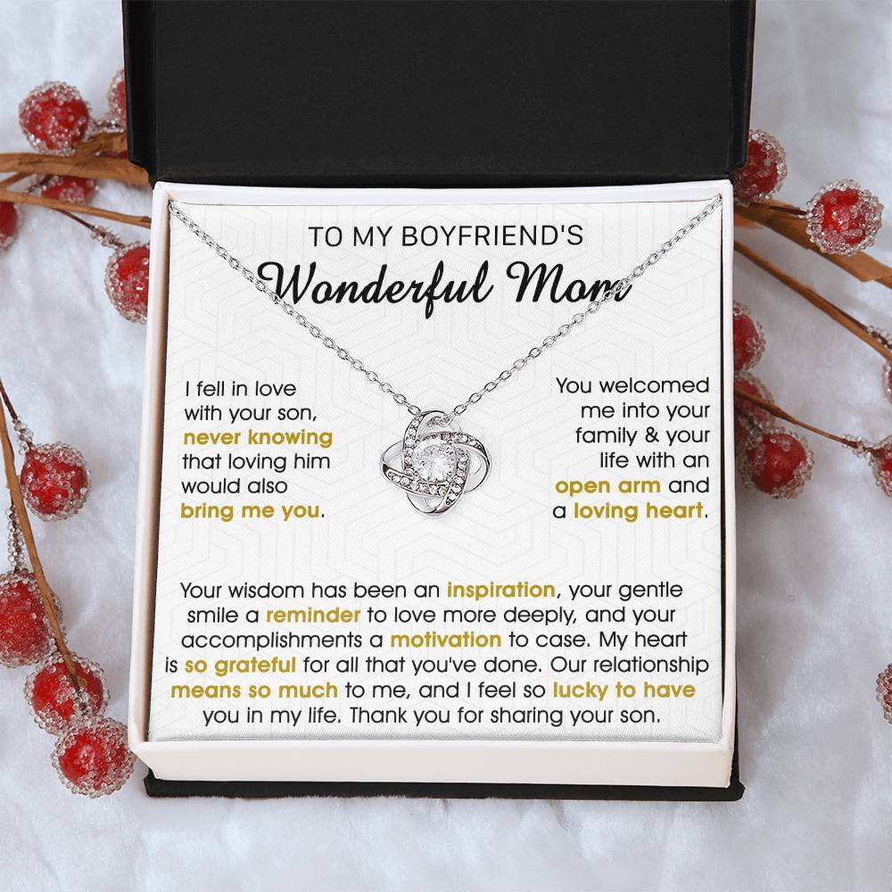 Gift For Boyfriend's Mom Bring Welcomed Your Wisdom Love Knot Necklace Love Knot Necklace