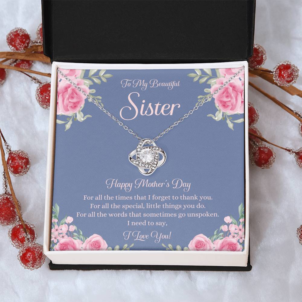 Mothers Day Gift For Sister Sister Mothers Day Gift Sister Necklace Gift On Mothers Day Sentimental Mothers Day Gift For Sister Jewelry 2 Love Knot Necklace