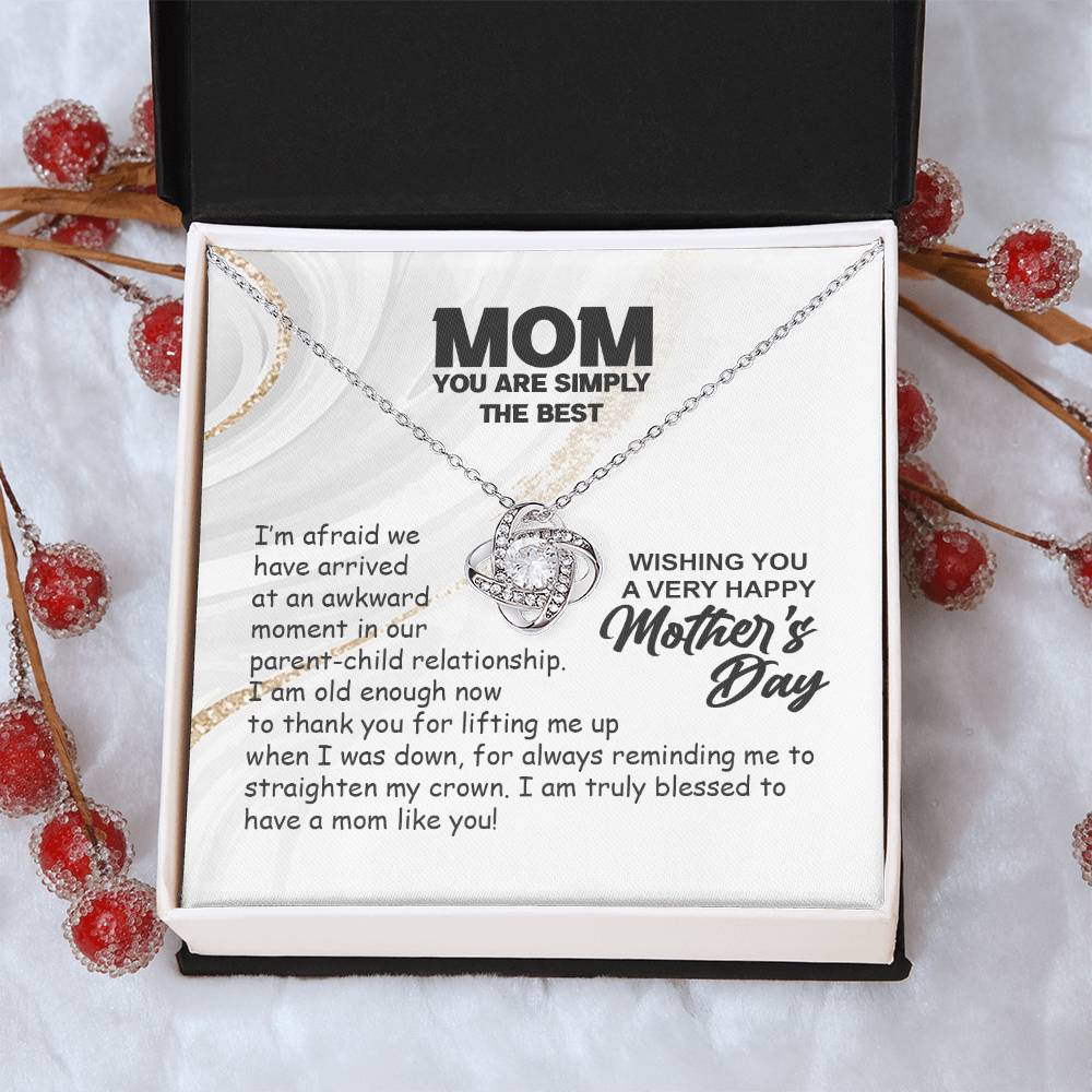 Simply The Best Mom-Love Knot Necklace Love Knot Necklace