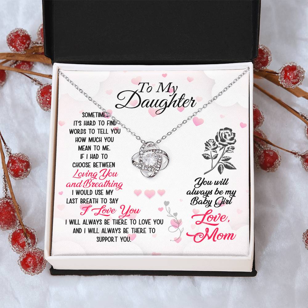 To My Daughter Amazing Gift Daughter Gift From Mom Anniversary Lovingly Mom Birthday Gift Daughter Graduation Gift Gro Love Knot Necklace