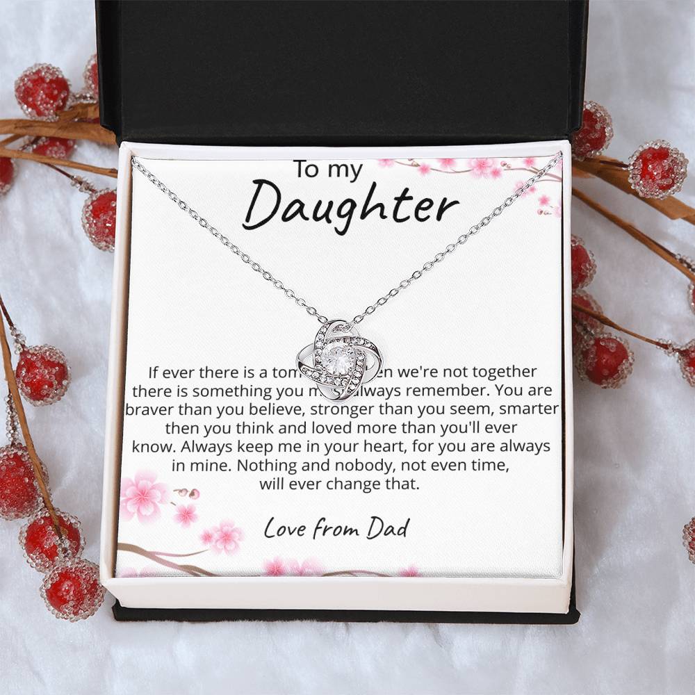 To My Daughter - Love Knot Necklace