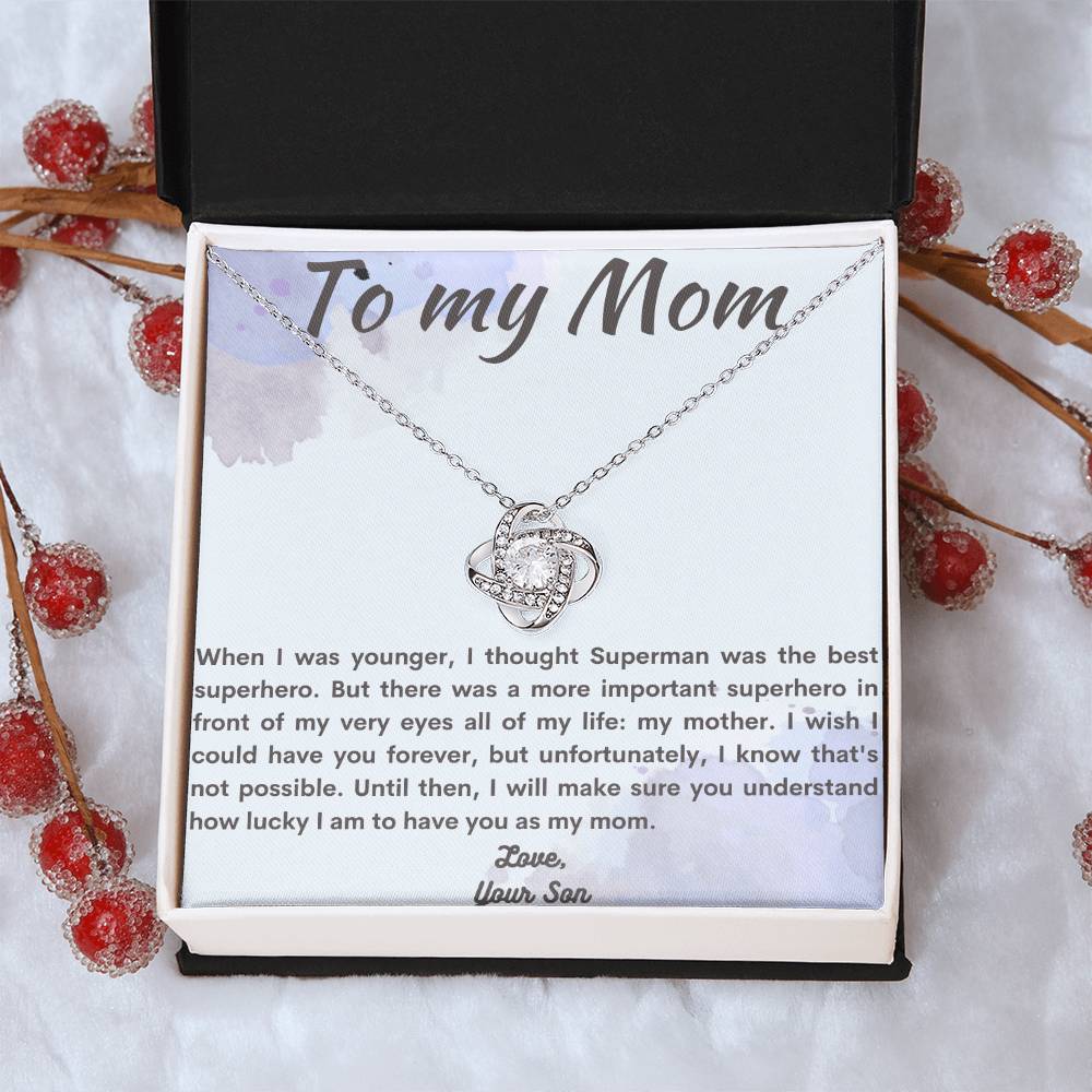 To Mom From Son Love Knot Necklace