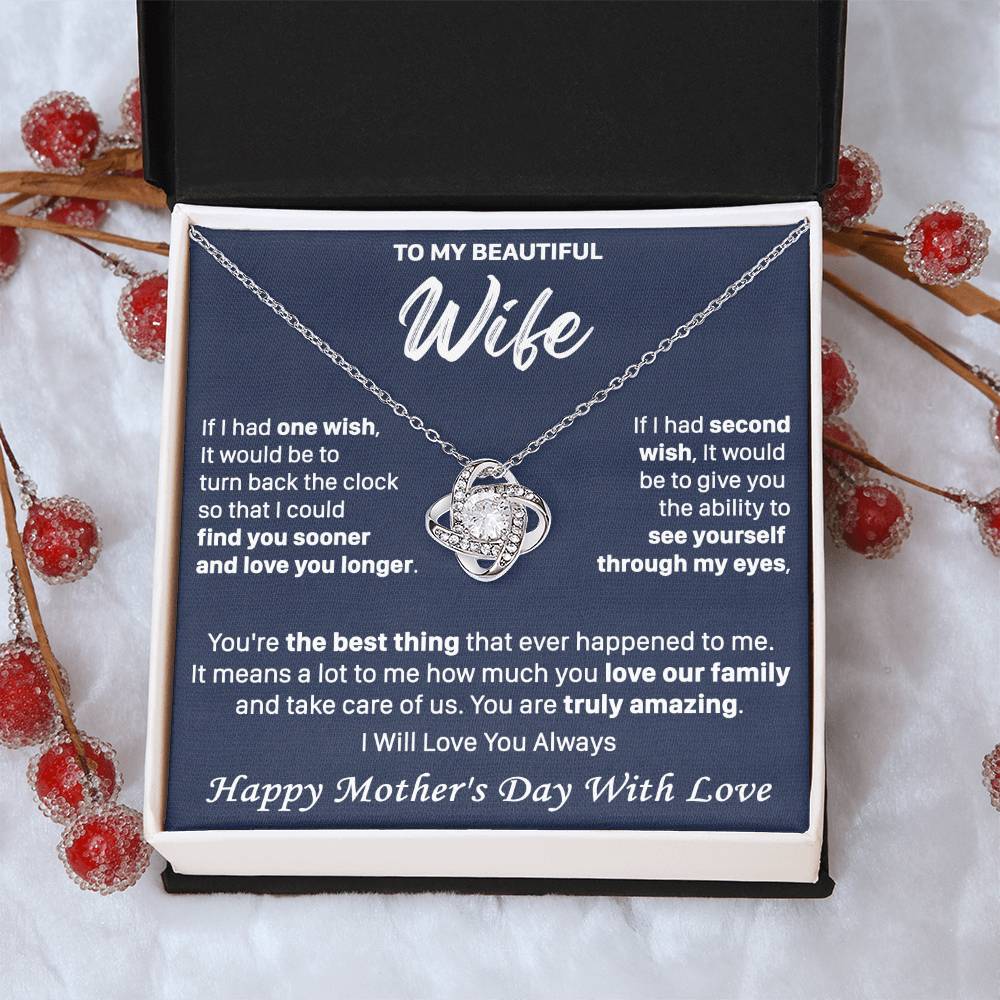 Gift For Wife 2 Wish Amazing Happy Love Knot Necklace Love Knot Necklace