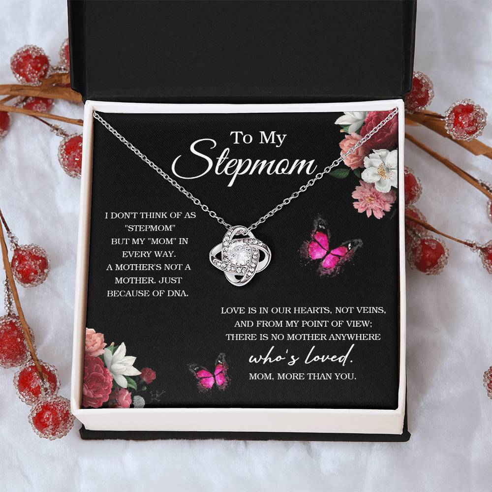 To My Stepmom Necklace Thank You Mom Jewelry Gift Mother's Day Gift Love Knot Necklace