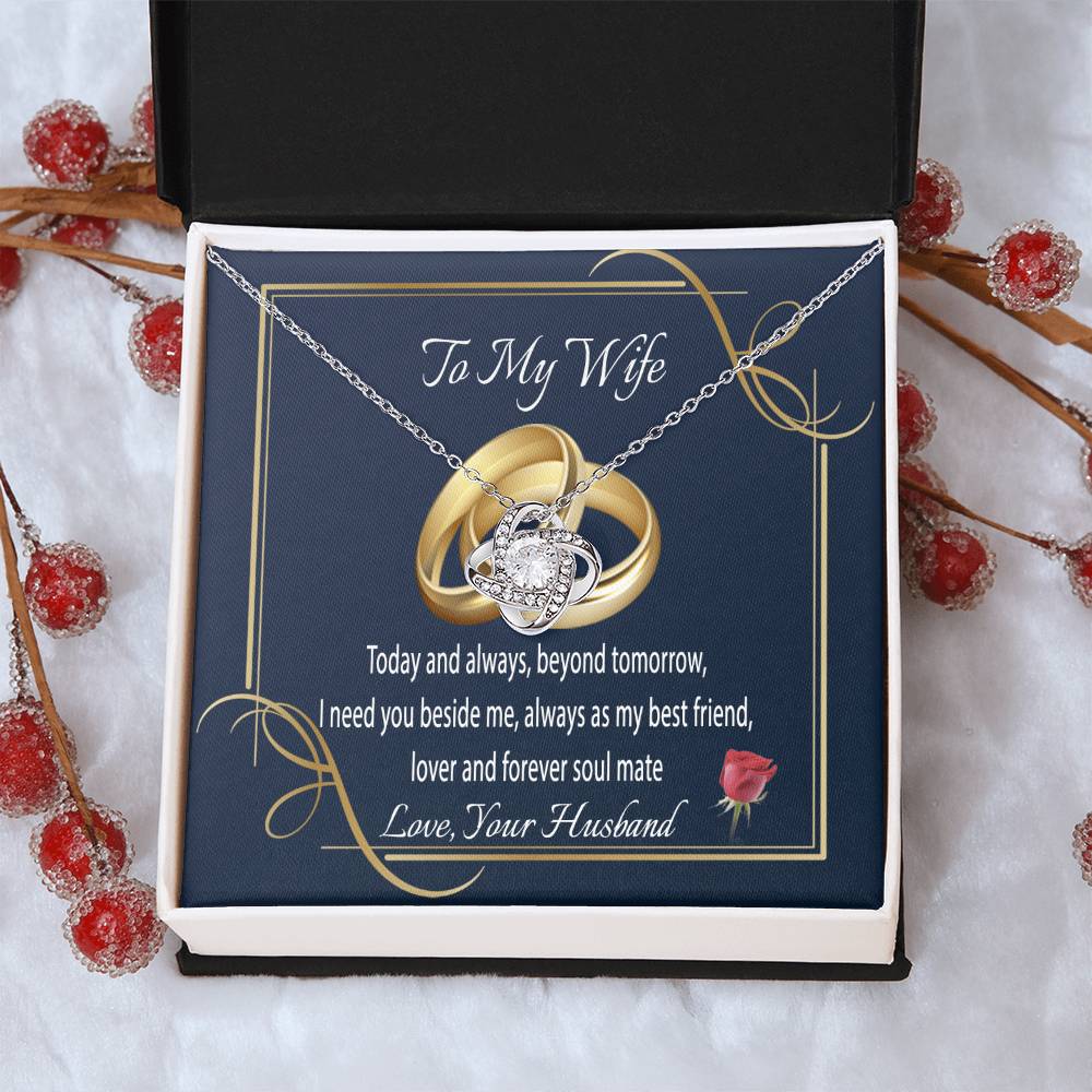 To My Wife Gift Necklace Message Card Necklace For Wife Gift Necklace To Wife From Husband Wife Anniversary Gift Wife Birthday Gift Ne Love Knot Necklace