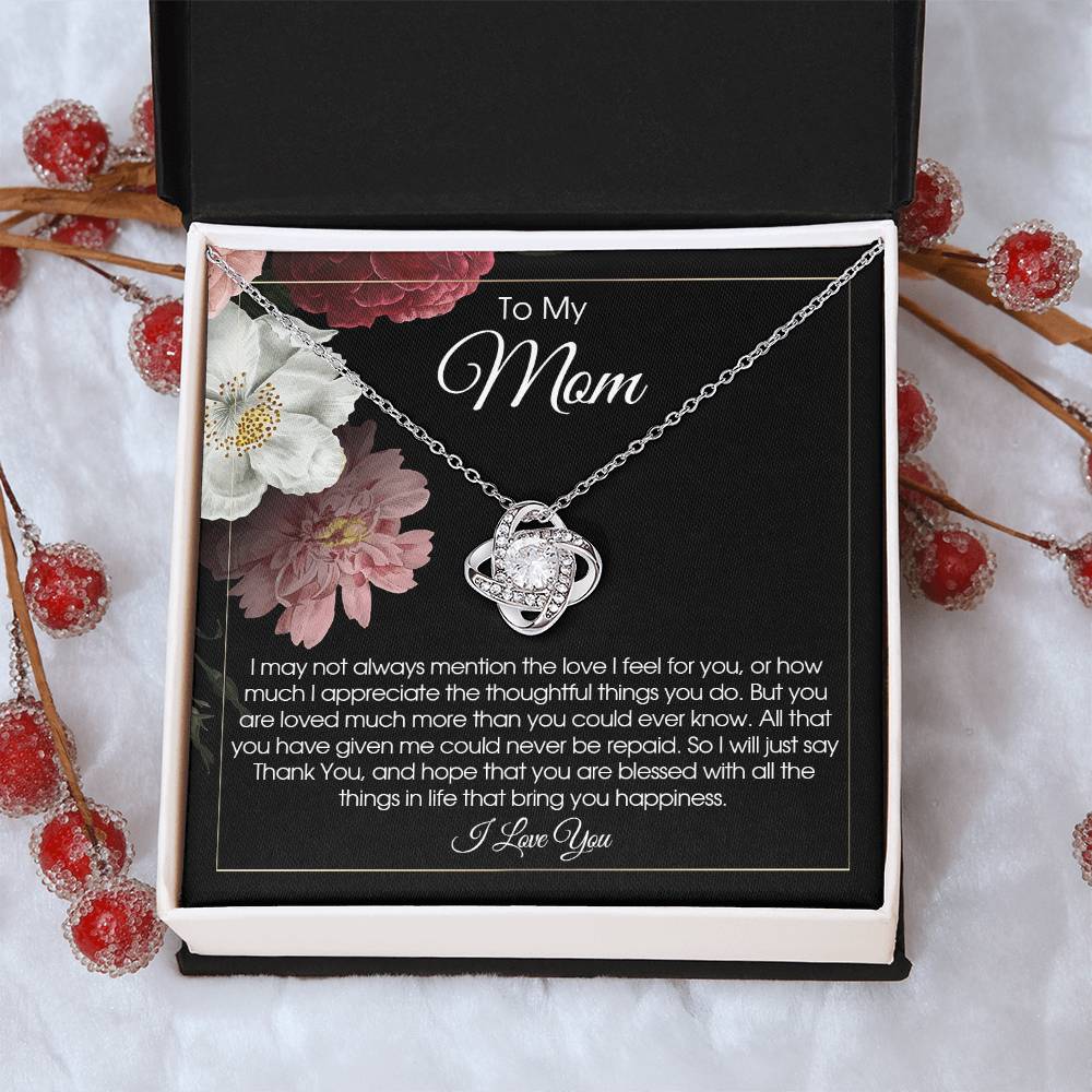 To My Mom Necklace Gift For Mom From Son Or Daughter Sentimental Gift For Birthday Mother's Day Love Knot Necklace