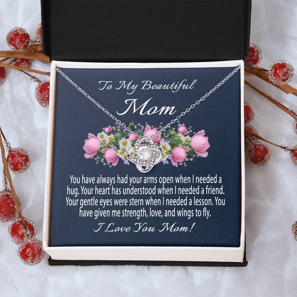 Mothers Day Gift From Daughter Mother's Day Necklace To My Beautiful Mom Necklace Mom Gift From Son Mom Necklace 5 Love Knot Necklace