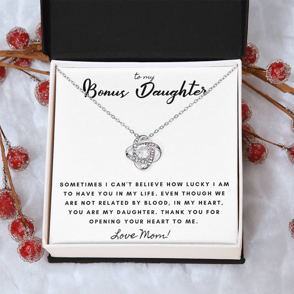Not By Blood But By Heart Mom Gift To Daughter Ne Love Knot Necklace