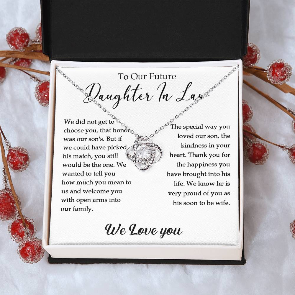 To Our Future Daughter-In-Law Gift Daughter In Law Necklace Gift For Her Wedding Customize Gift Engagemen Love Knot Necklace