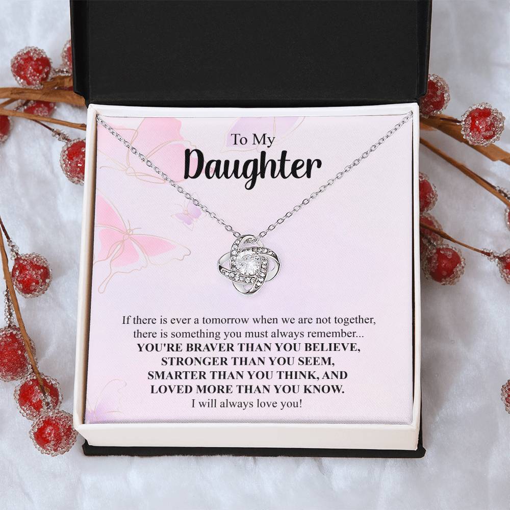 To My Daughter Necklace Gift From Mom Mothers Day Gift For Daughter From Mother Sentimental Jewelry Gifts For Daughter From Mom 5 Love Knot Necklace