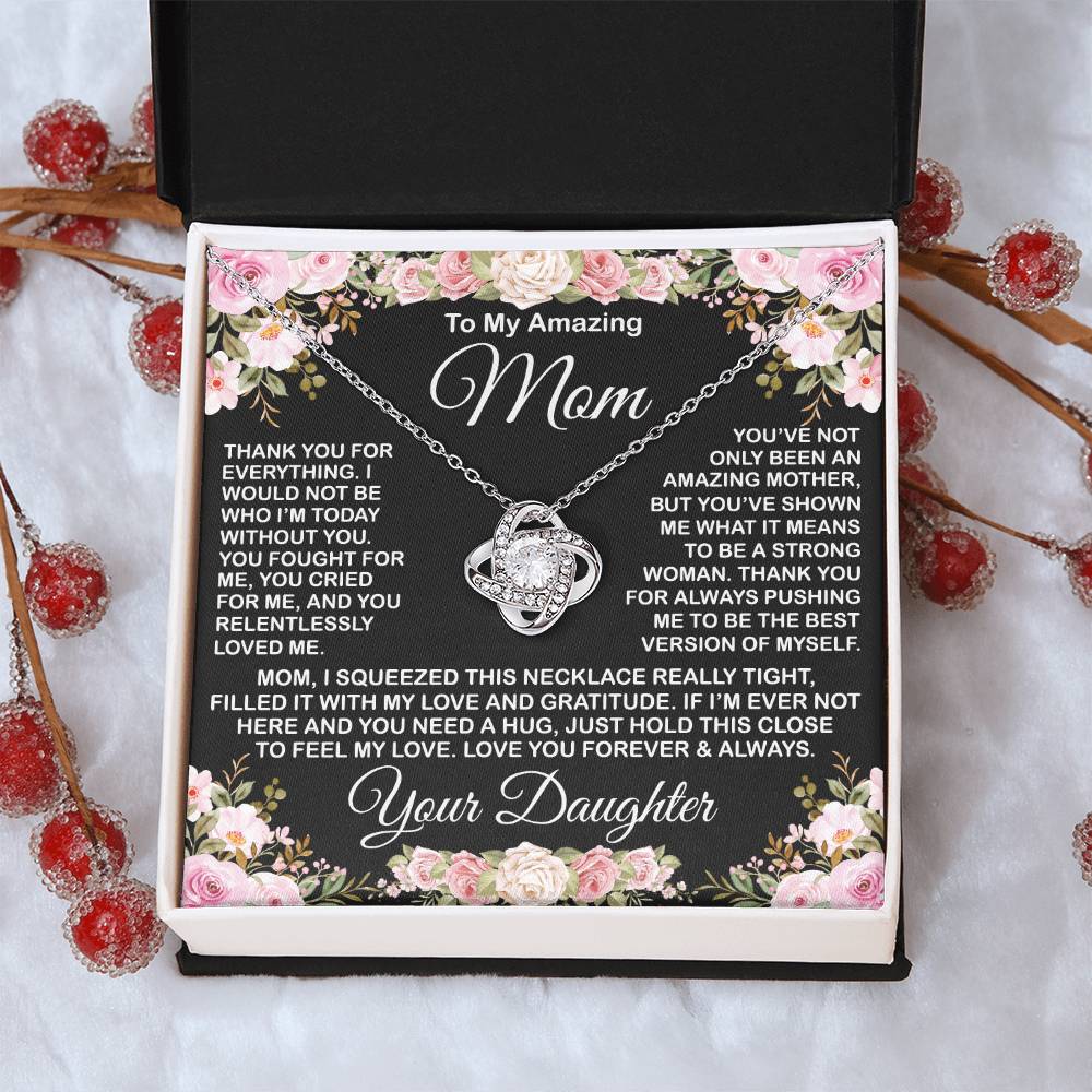 Gift For Amazing Mom Gift For Mom From Daughter Love Knot Necklace