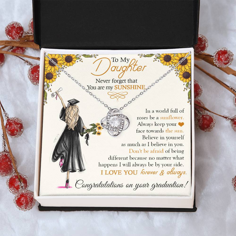 To My Daughter On Your Graduation Gift For Daughter From Mom Dad Daughter Graduatio Love Knot Necklace
