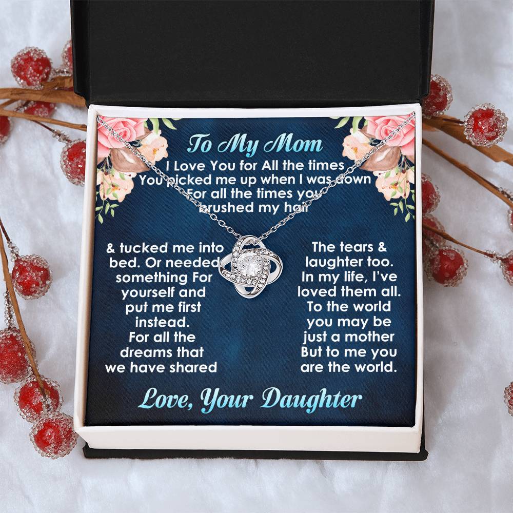 Best Necklace Gift For Mom From Daughter Love Knot Necklace