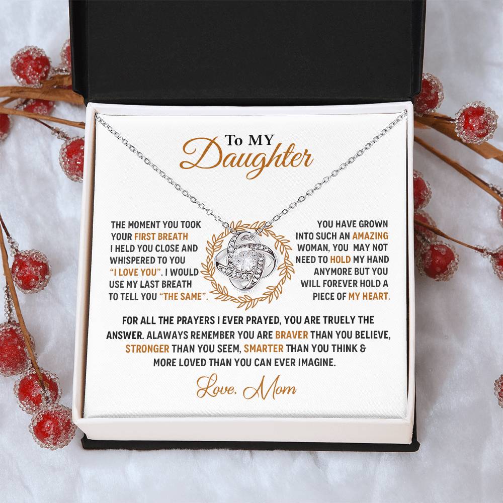 To My Daughter Love Knot Necklace?? Love Knot Necklace