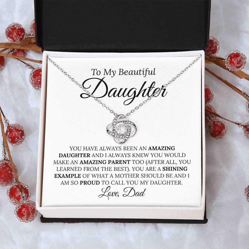 Heartfelt Mother's Day Gift For Daughter 1 Love Knot Necklace