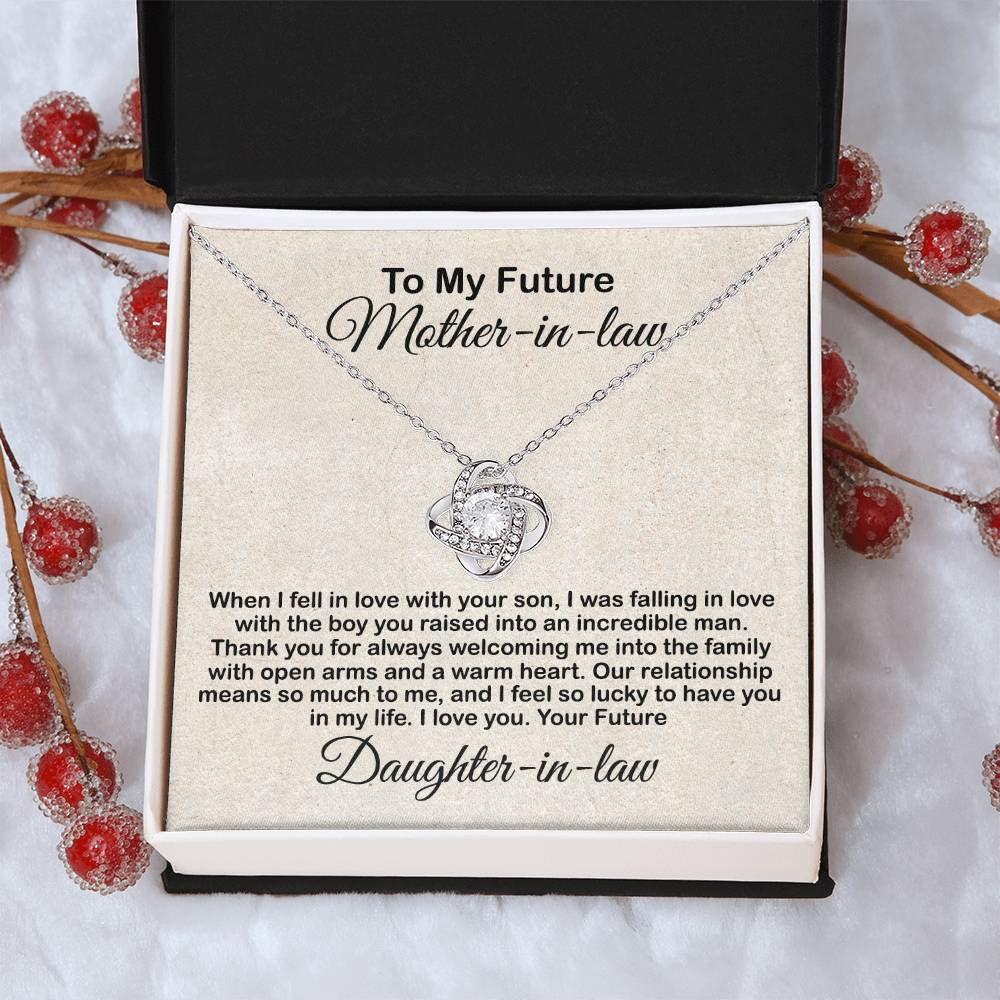 Love Knot Necklace For Mother In Law- Mother's Day Gift For Mother-In-Law Gift For Mother In Law From Daughter In Law Love Knot Necklace