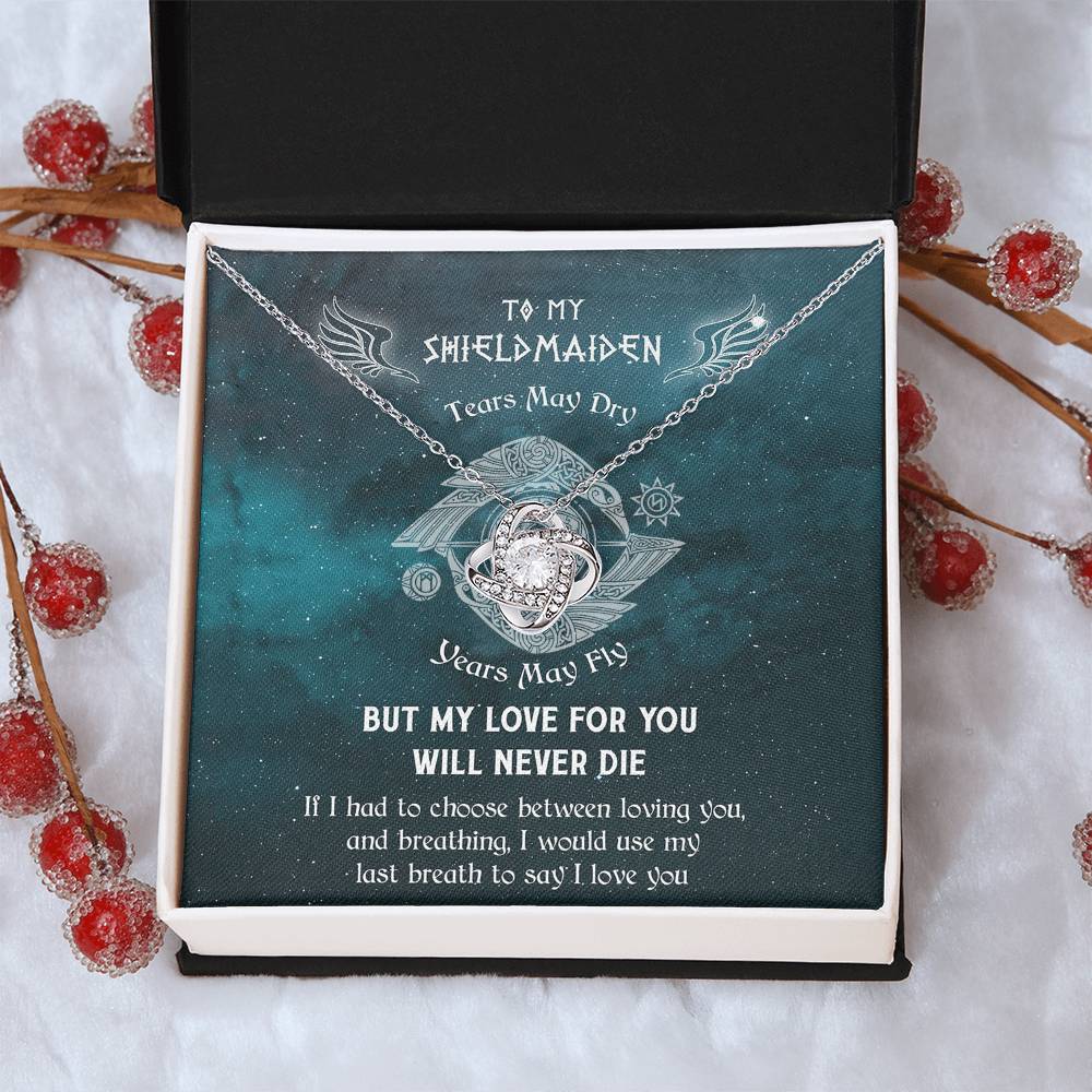 To My Shieldmaiden Knot Necklace - Norseman - Viking - Gift For Wife - Mythology Love Knot Necklace