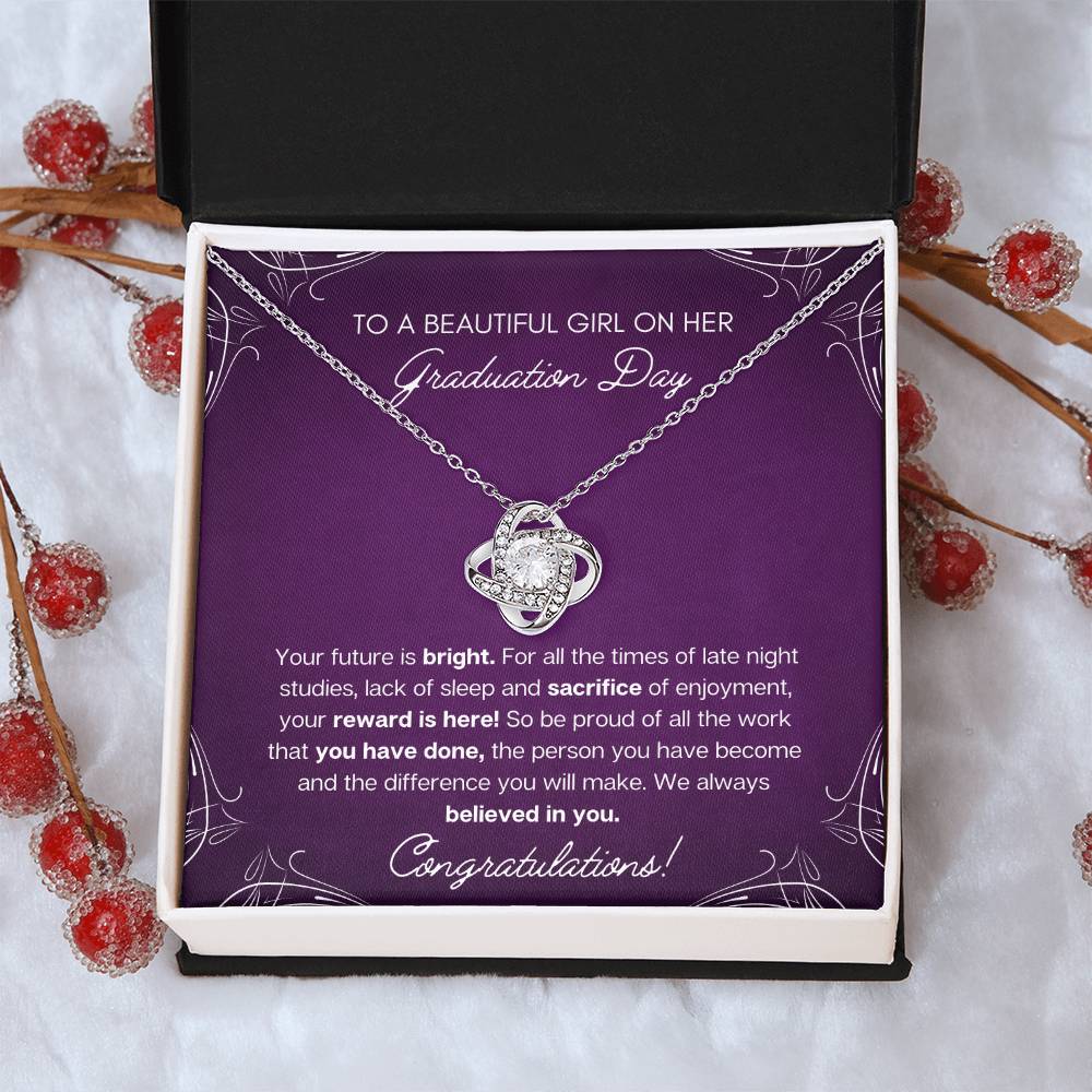 Graduation Gift - Bright Future Love Knot Necklace