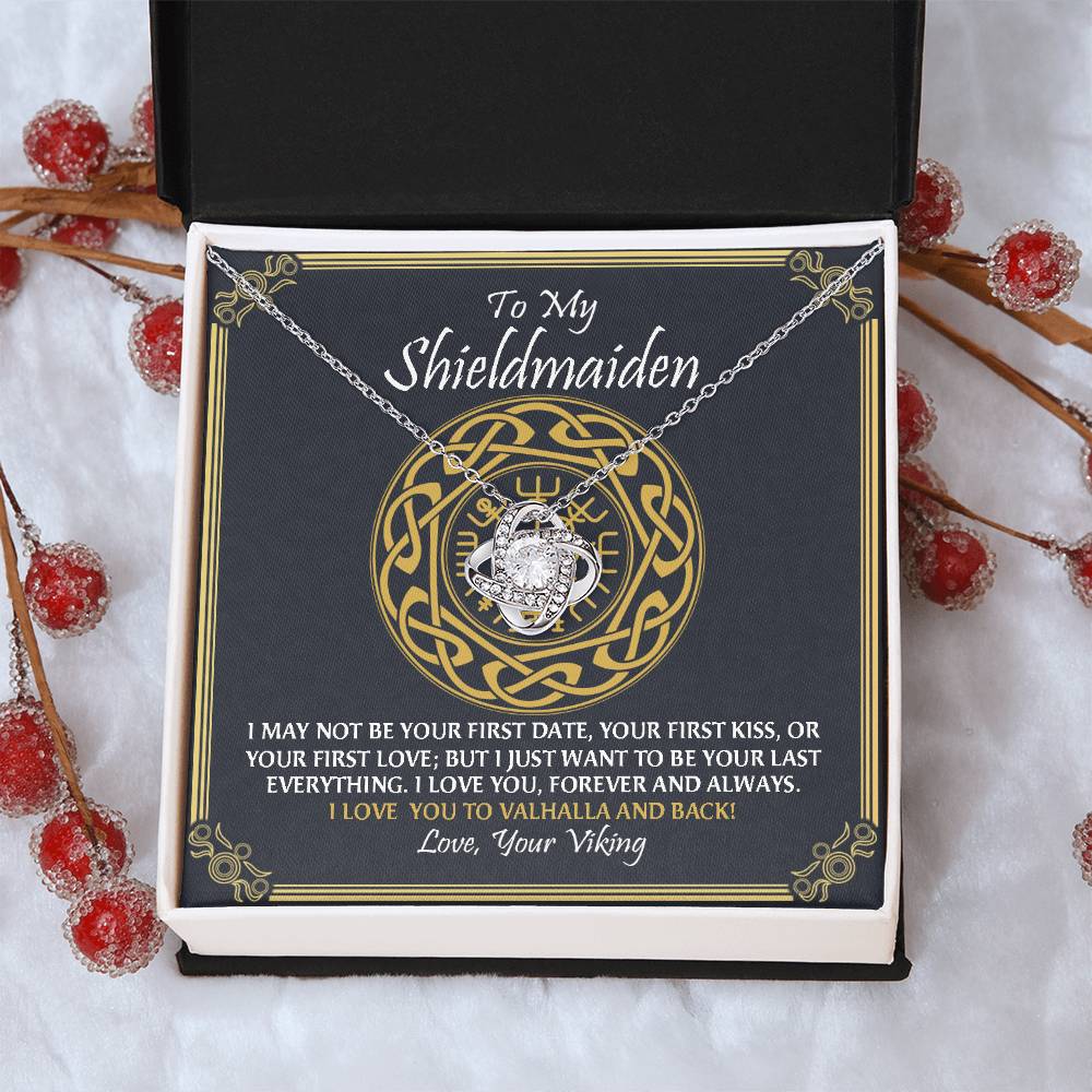To My Shieldmaiden Knot Necklace Gift For Wife Girlfriend Anniversar Love Knot Necklace