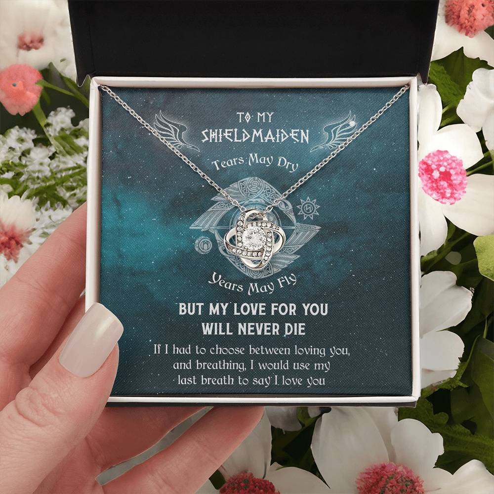 To My Shieldmaiden Knot Necklace - Norseman - Viking - Gift For Wife - Mythology Love Knot Necklace