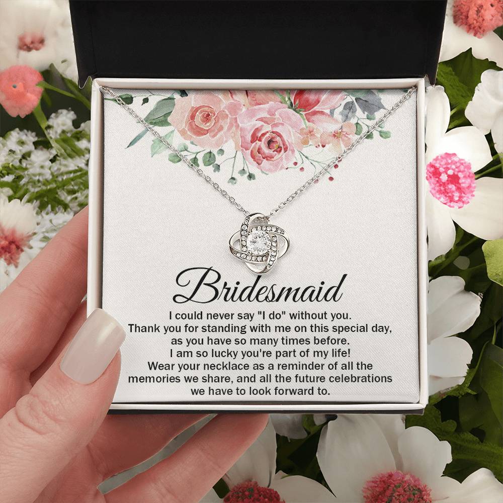 Bridesmaid Necklace Bridesmaid Thank You Gift Wedding Gift For Brid Love Knot Necklace